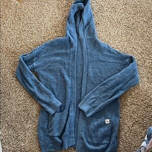 Hollister Blue Hooded Cardigan size S